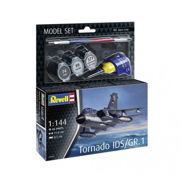 KIT PARA MONTAR REVELL MODEL SET PANAVIA TORNADO IDS/GR.1 1/144 86 PEÇAS COMPLETO COM TINTAS COLA E PINCEL REV 63783